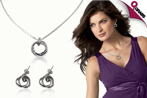 From QR39, Go Round & Round in Style with Circle Pendant Necklaces & Earrings Sets - Choose from Rose Gold or Silver Tone! (Up to QR118 Value)